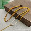 Elegant Adjustable Concentric Knot Jade Pendant Lanyard - Unisex Sweater Chain