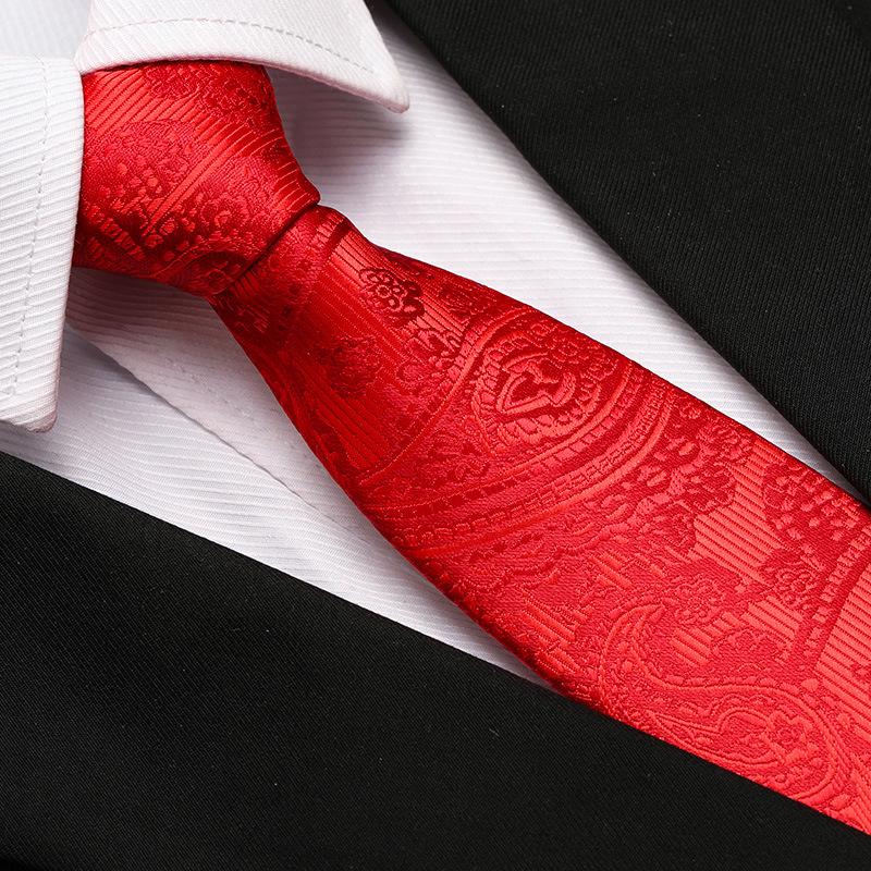 Men'S Formal Wedding Business Tie 8Cm Groom Wedding Banquet Burgundy Tie Hand Zipper Men And Women