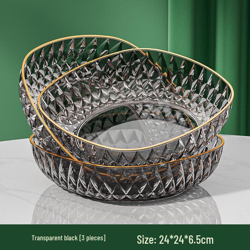 Transparent Gold Rim Fruit & Snack Plate