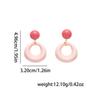 Round Color Blocking Pendant Earrings for Women, Fashionable and Cute Style Earrings Gift