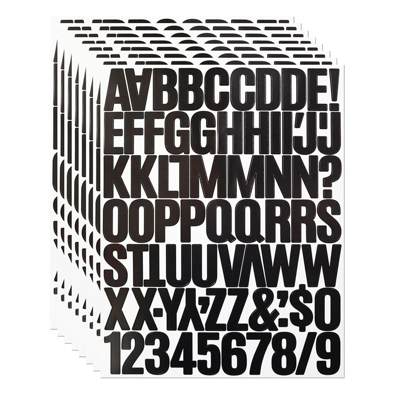 ABIY 8 Sheets 1.5 Inch Letter Number Stickers,576 Pieces Adhesive Alphabet Sticker Letters Decals For Scrapbooking