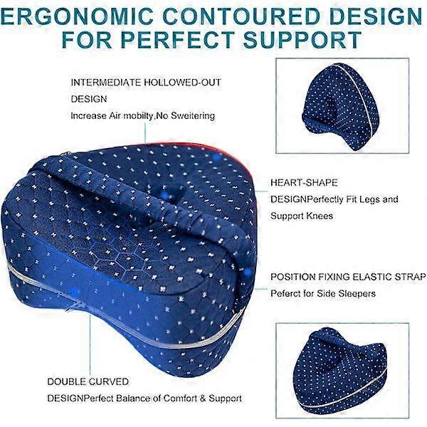 Knee pillow for side lying, orthopedic pillow with memory foam white