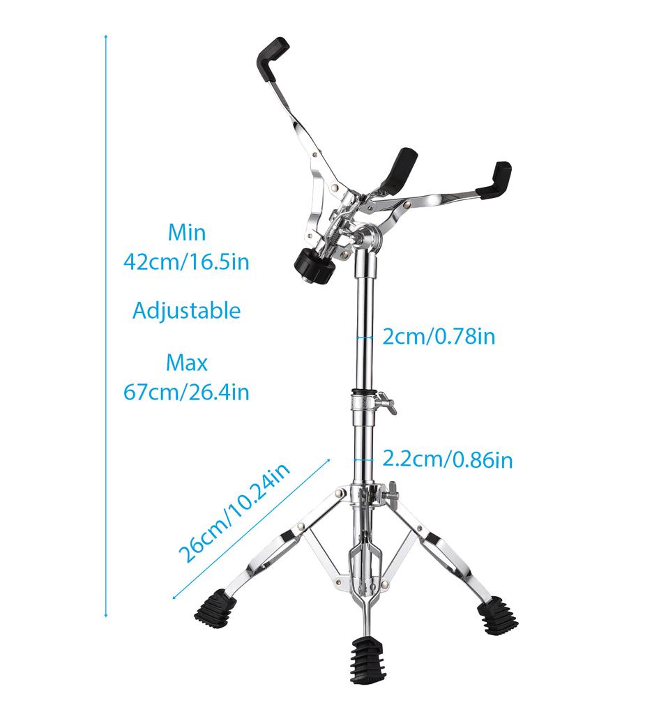 Snare Drum Stand Foldable Detachable Bracket 22mm Pipe Diameter Adjustable Height Tripod Snare