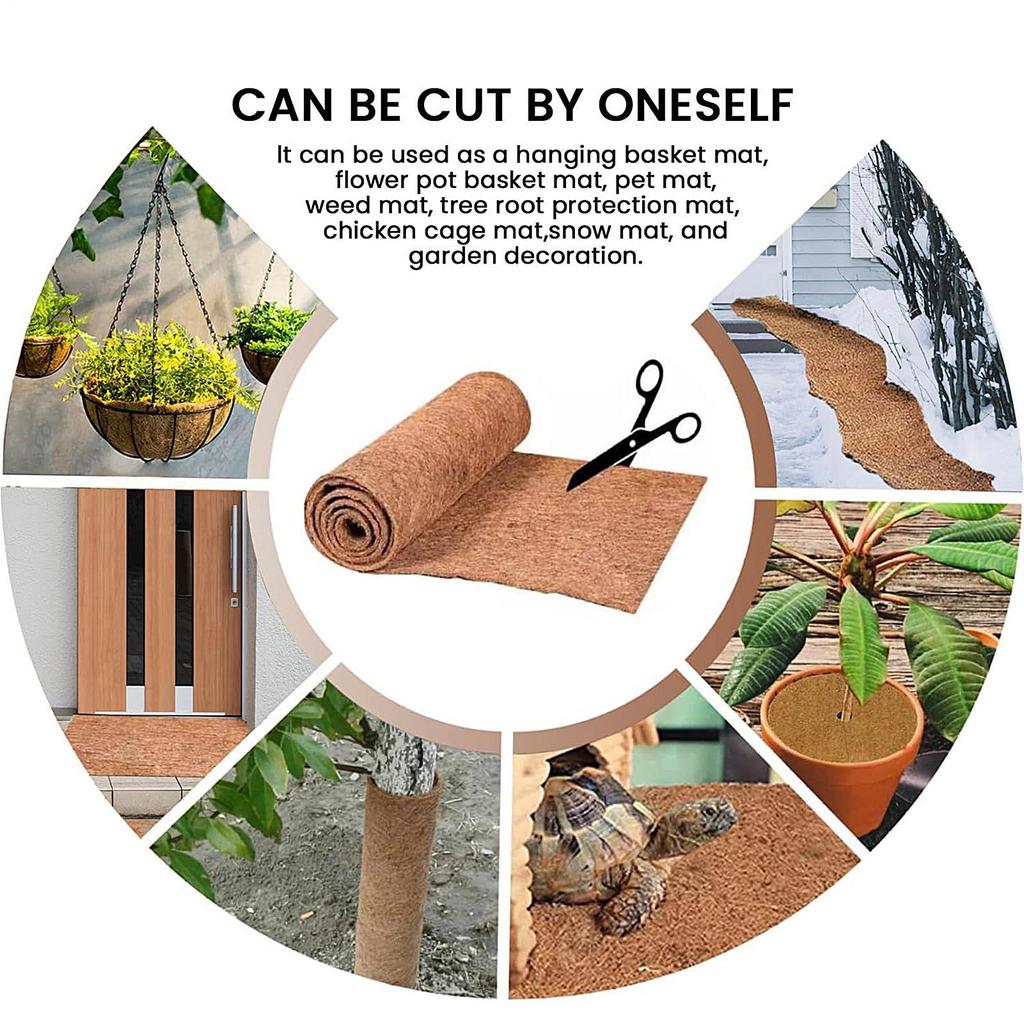 Plant Basket Liners Outdoor Coco Fiber Pot Mat Reusable Plant Pot Liners For Replacement Flower Vegetable Garden Patio Porch