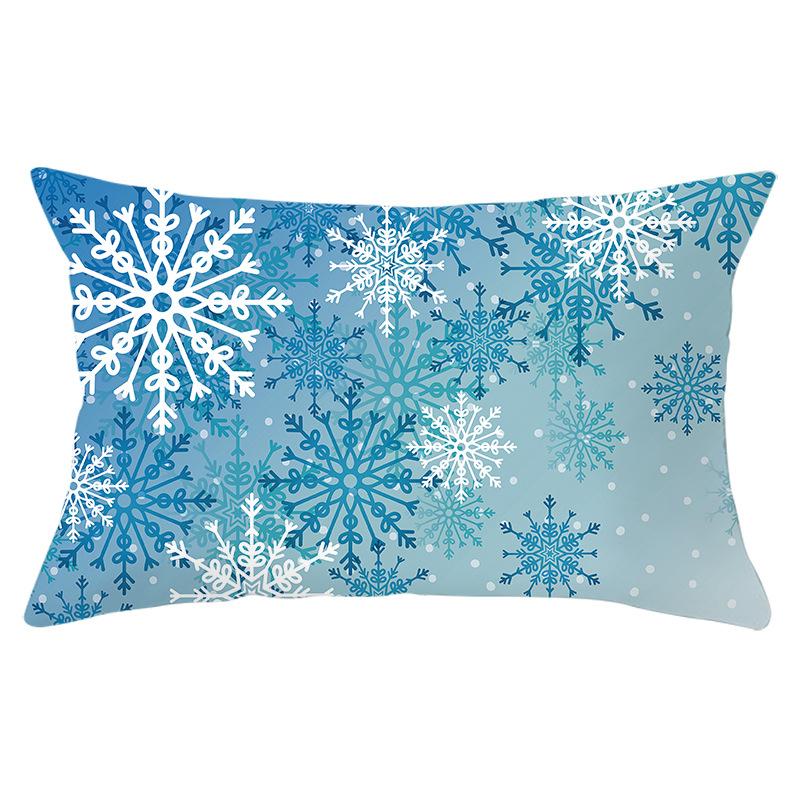 Christmas Series Peach Skin Waist Pillowcase Rectangular Sofa Cushion Cover Bedside Pillowcase Home