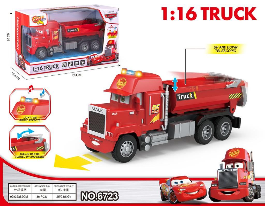 Pixar Cars Goods Train Lightning Mcqueen Electric Toys Truck Model Car Toy With Light Sound Effects For Children Gifts