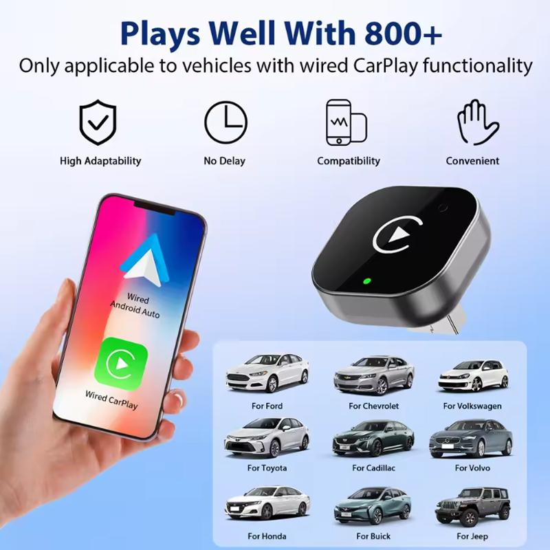 2026 New 2in1 Wired To Wireless CarPlay Adapter, Android Auto Dongle, High-Quality Car Accessory Smart Box 5GHz WiFi Type-C/USB