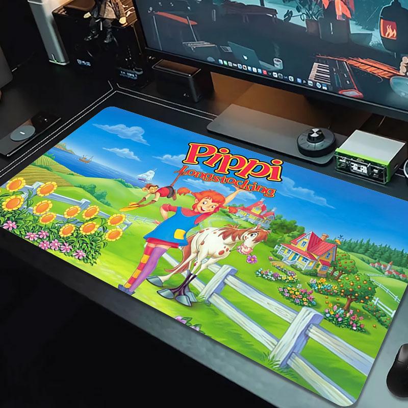 Pippi Longstocking Large Size Mouse Pad Large Gaming Table Cushion Non-slip Laptop Tablet Big Mousepad XXL Mat Mini PC Playmat With Lock edge