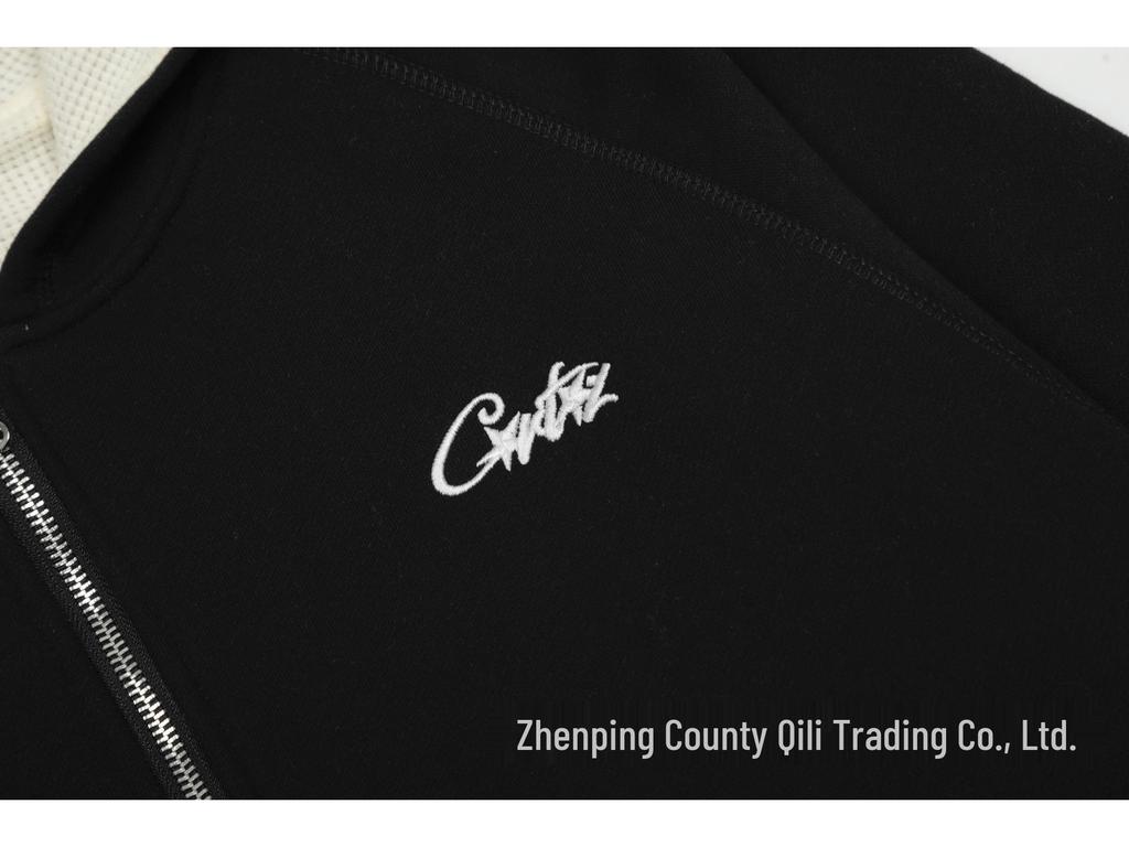 Corteiz Europese Unisex Wafelbrei Geborduurde Hoodie Vest