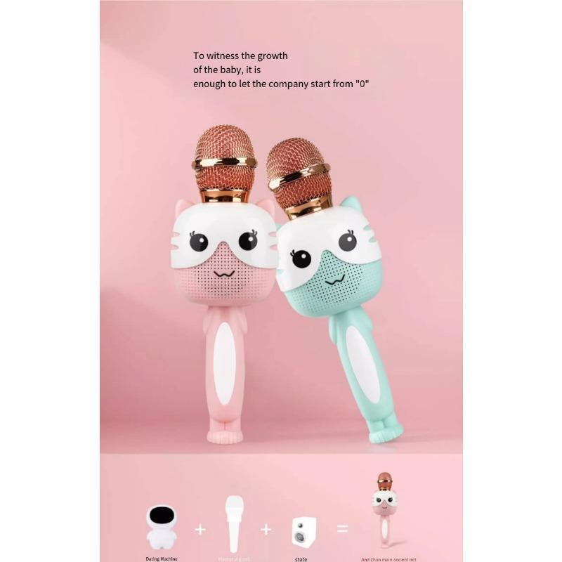 Children's Puzzle K Song Microphone Wireless Bluetooth Karaoke Microphone Baby Music Toy Gift for Toddlers