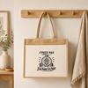 Sac Cabas Jute avec Poche J’peux pas j’ai Point de croix J'peux pas minimaliste | Toile de Jute et Coton 21 L Fond Plat Anses 65 cm