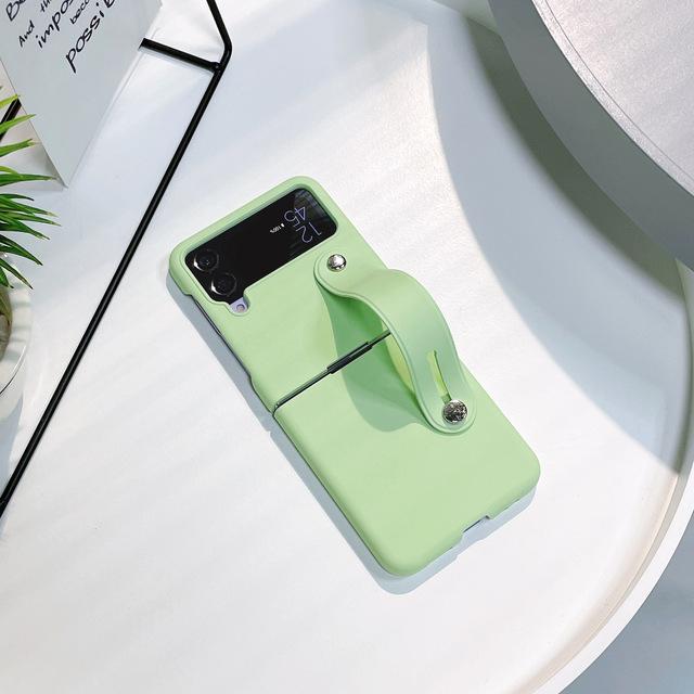 

Роскошный однотонный выдвижной ремешок на запястье для Samsung Galaxy Z Flip 4, удобный для кожи складной противоударный защитный чехол For Samsung Z Flip 4