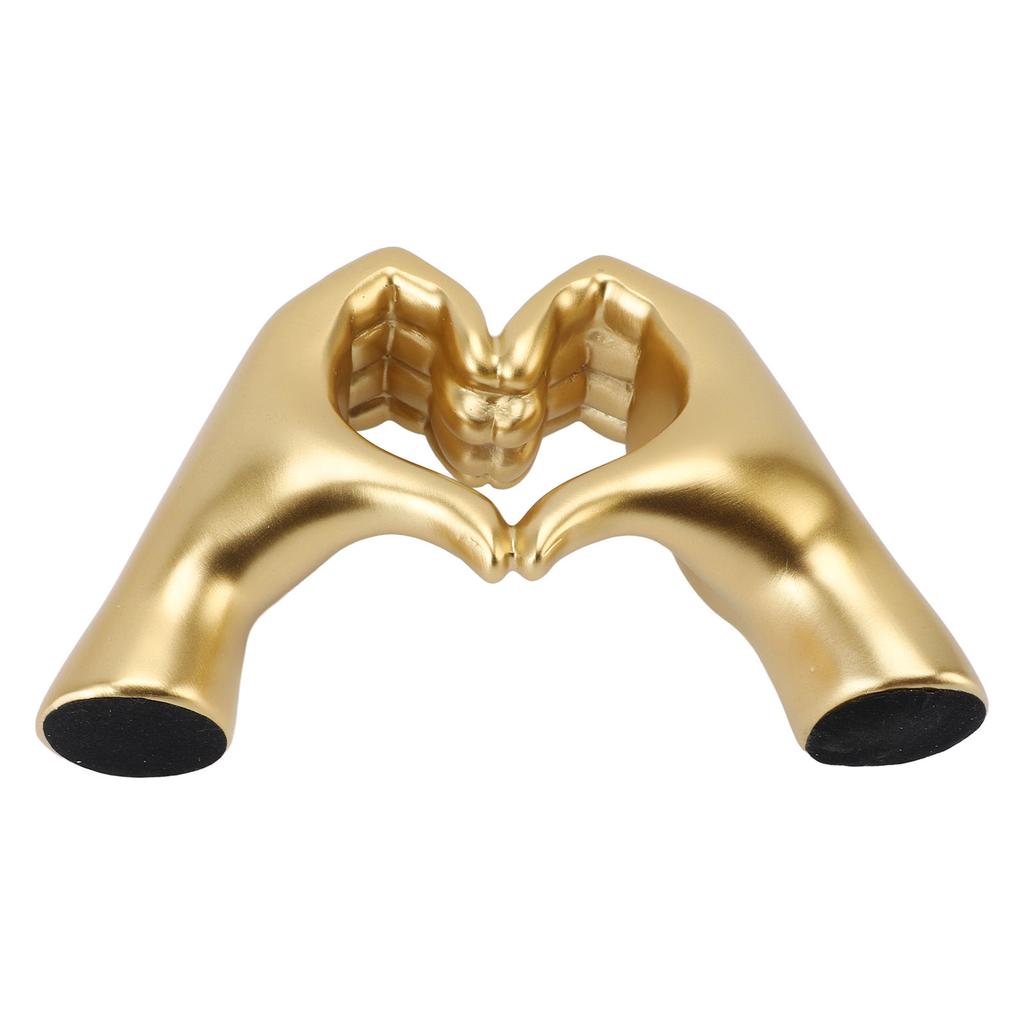 Herz Hände Skulptur Harz Ästhetische Geste Dekoration Modernes Herz Zeichen Statue Kunst Figur für Couchtisch Regale Hochzeit Golden