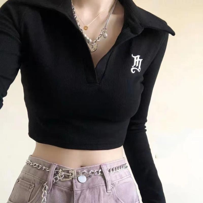 

Женские однотонные футболки с глубоким V-образным вырезом, активная одежда, повседневные топы, простые футболки для девочек, футболки Y2K для женщин, модная одежда с длинным рукавом