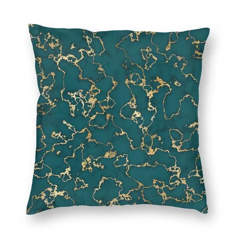 Home Decor Pillowcase Abstract Marble Pattern Cushion Cover Turquoise Aqua Blue Swirl Car Fashion  45x45cm