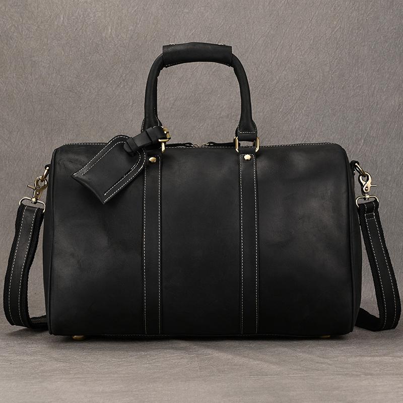 Fashion Vintage Leather Travel Hand Luggages Men's Duffle Handbags Travelling Business Tote Bag Brand Designer Bag For Men Gift
