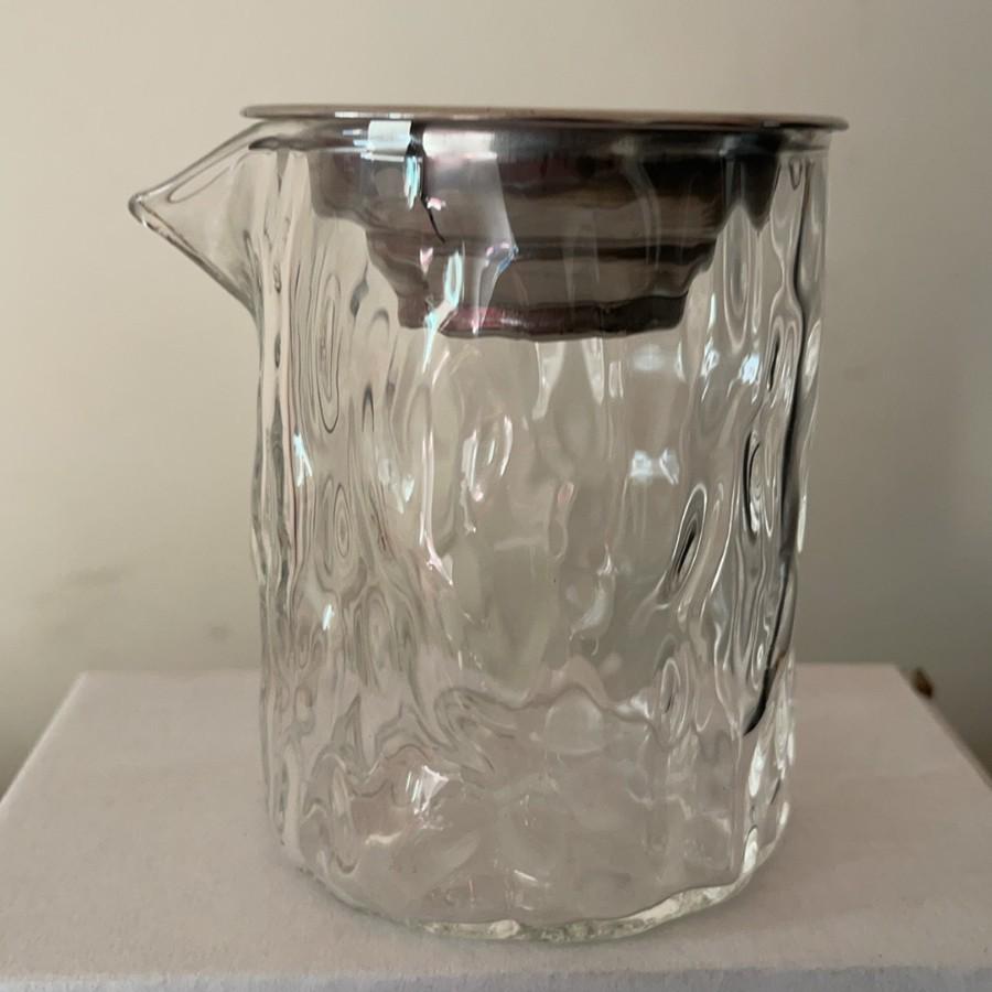 Square Glass Teapot Set with Stainless Steel Filter - Kung Fu Style Tea Dispenser and Fairness Cup for Household Use.