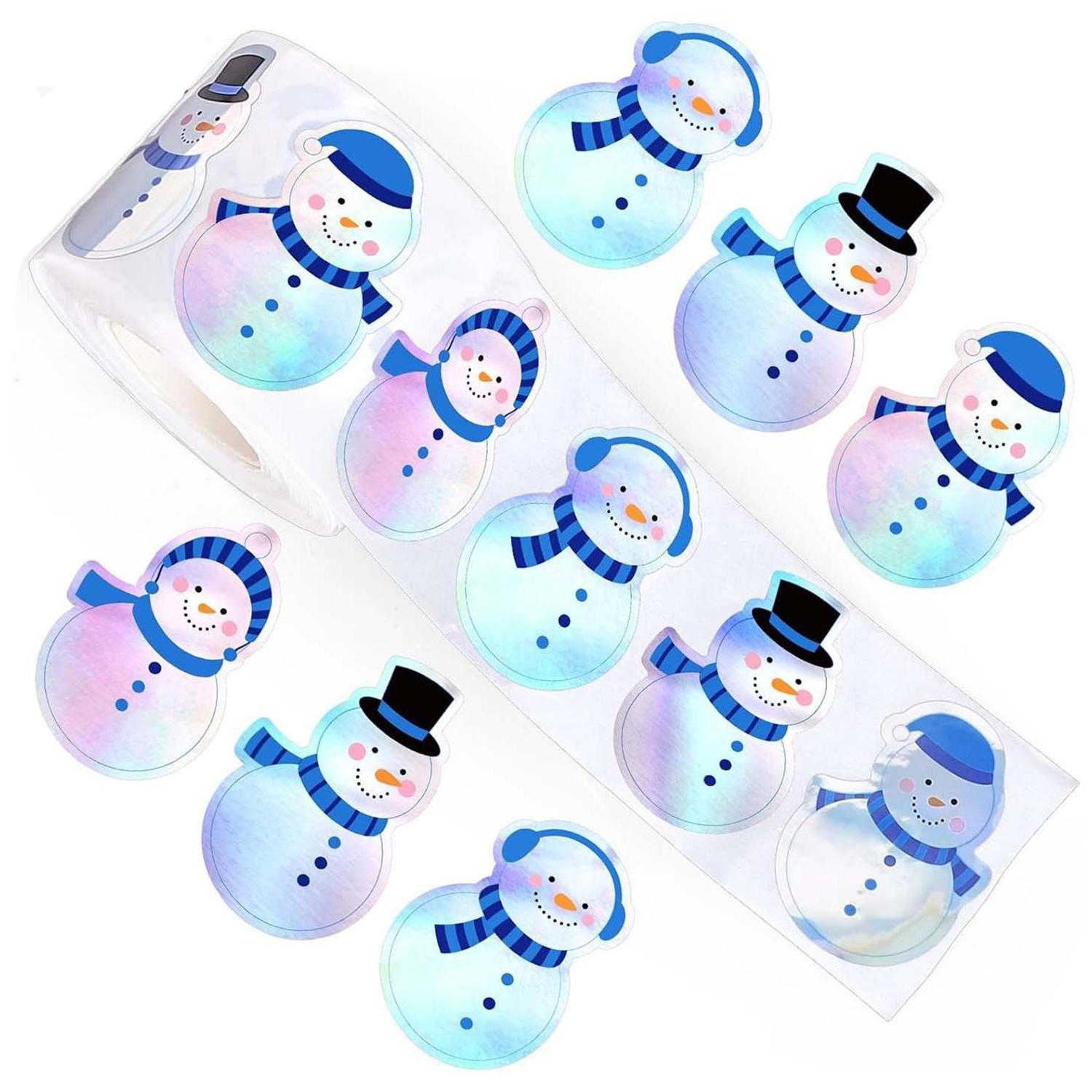 100-500Pcs High-Quality Laser High-Quality Christmas High-Quality Snowman High-Quality Stickers High-Quality Party High-Quality Christmas
