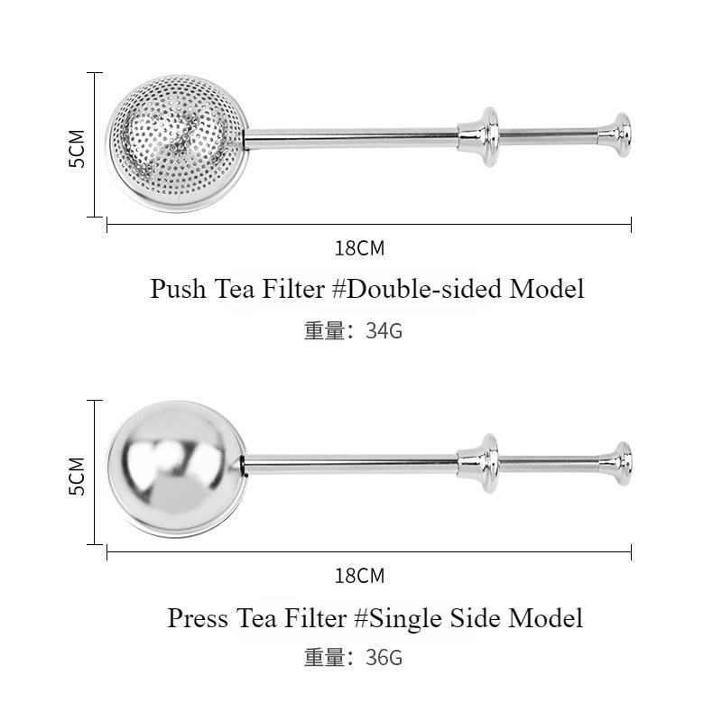 Stainless Steel Press-type Telescopic Tea Leaker Tea Filtering and Seasoning Tool