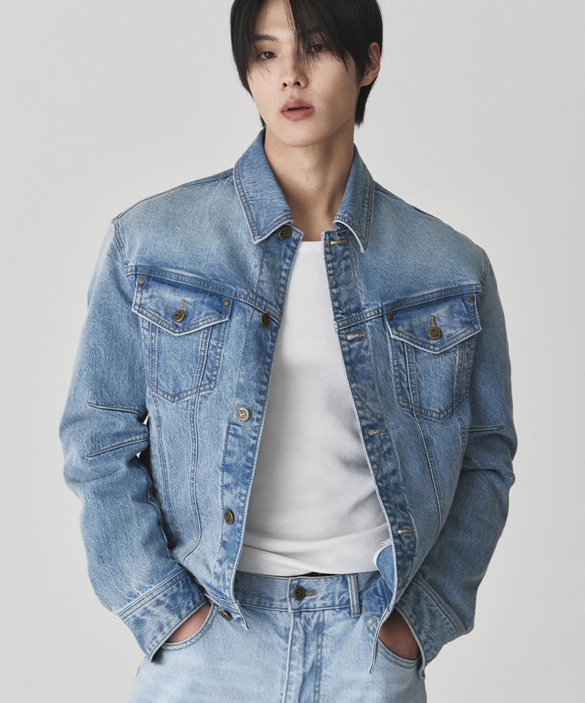 Wesleyhyuston Mclaury Western Denim Jacket Light Blue