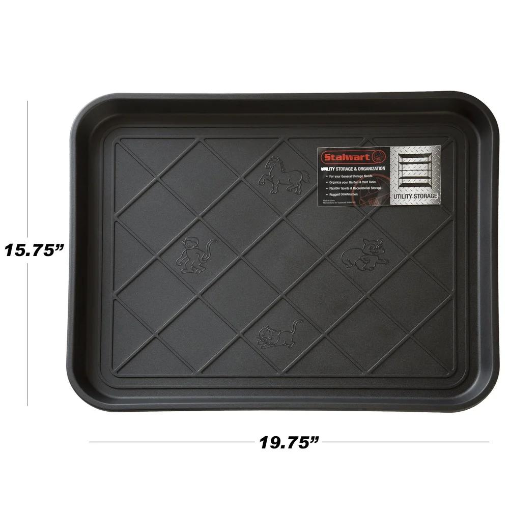 All-Weather Indoor Outdoor Boot Tray Waterproof Raised Edge Shoe Mat Entryway Mudroom Porch Dog Food Tray 20x16 Inches