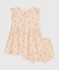 Dress and Bloomer Set A0AHM Milky 12 months 74cm [Petit Bateau] White/Multicolor