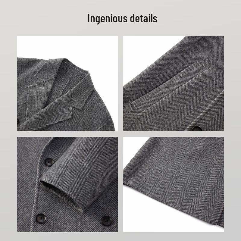EMZ Erdos Men's Wool Blend Business Casual Winter Overcoat