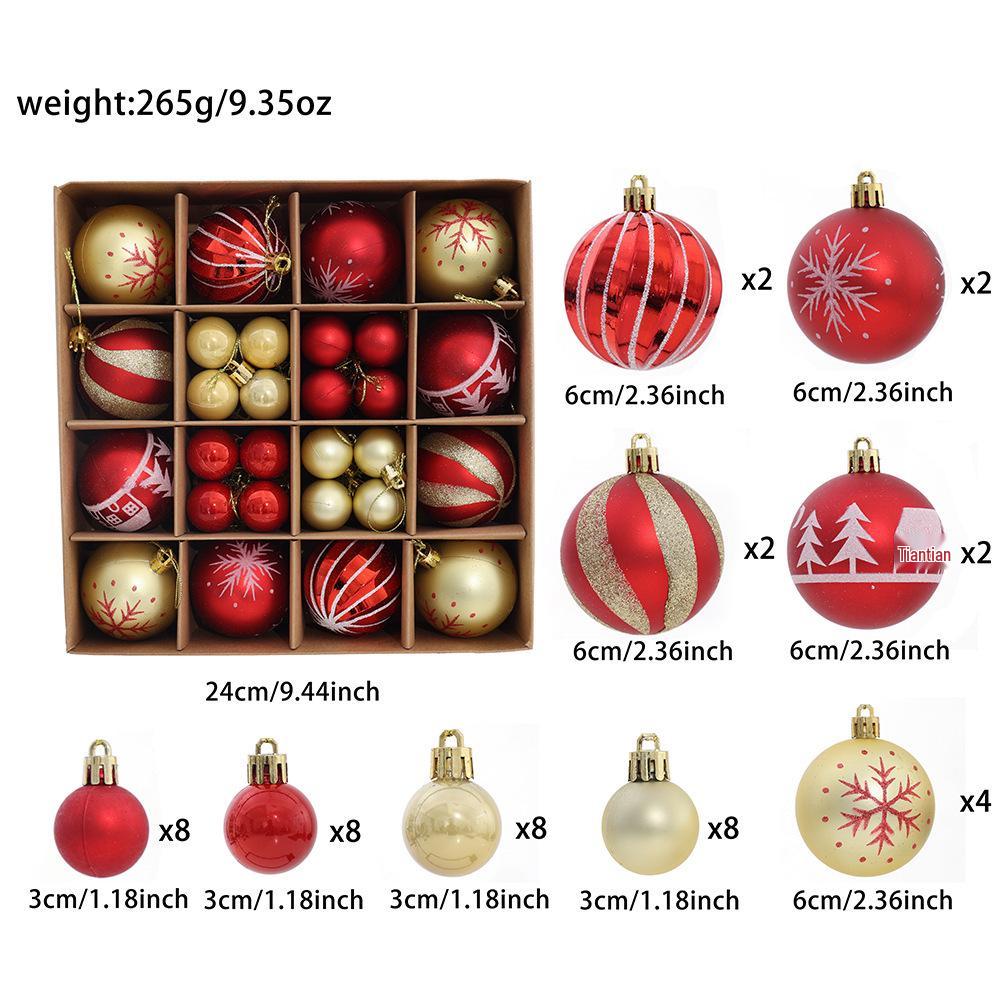 Creative Painted Electroplated Christmas Ball Ornaments with Gift Box