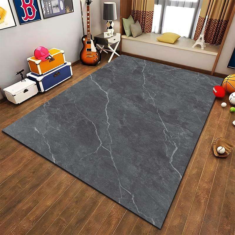 Modern Dark Grey Marble Texture Carpet for Living Room Decor Suitable for use as an anti-slip for living room bedroom sofas