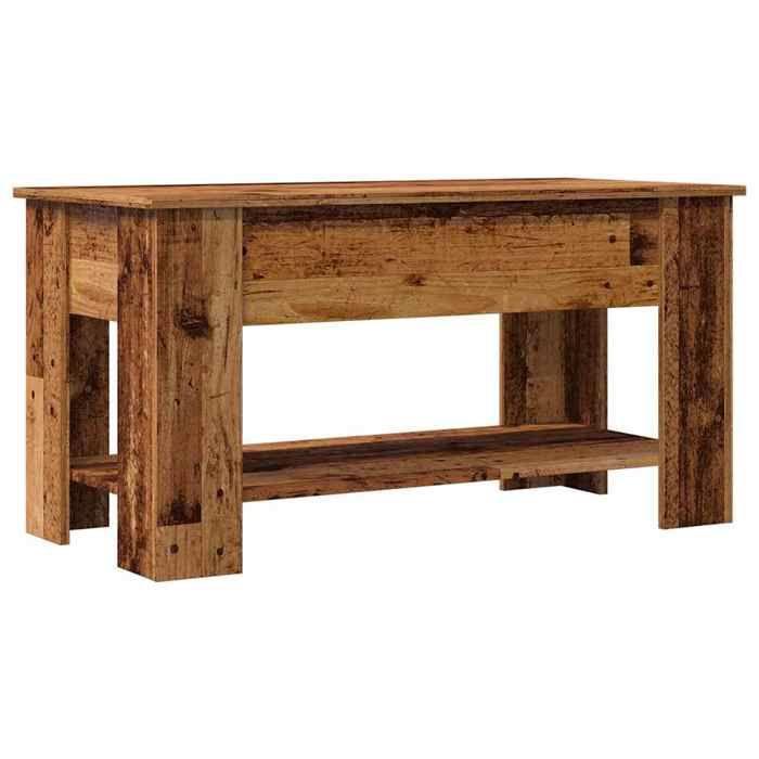 VidaXL Coffee Table Old Wood 101x49x52 Cm Engineered Wood, Coffee Table with Lift-up Top, End Table, Table 856926