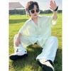 Boys' Summer 2026 Casual Korean Style Two-Piece Set – Short Sleeve & Long Pants