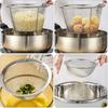 Cabilock Small Round Fry Basket Stainless Steel Wire Skimmer Spoon with Handle Food Strainer Ladle Hot Pot Slotted Spoon for Noodles Frying Food