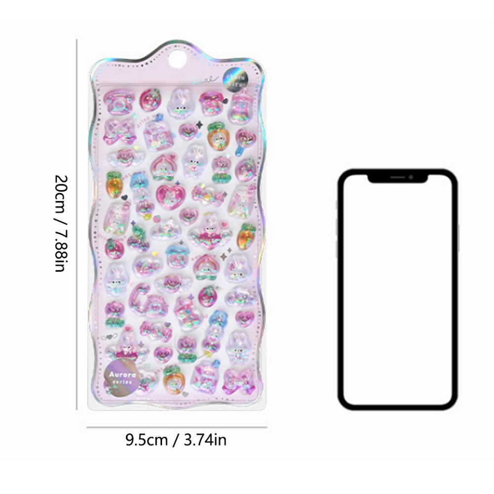 Kawaii 3D Animals Stickers Cute Mini Gradient Stickers Scrapbook Cartoon Sticker DIY Journal Stationery Art Aesthetic Stickers