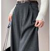 2025 Autumn/Winter High-Waisted Herringbone Wool Blend Wide-Leg Pants