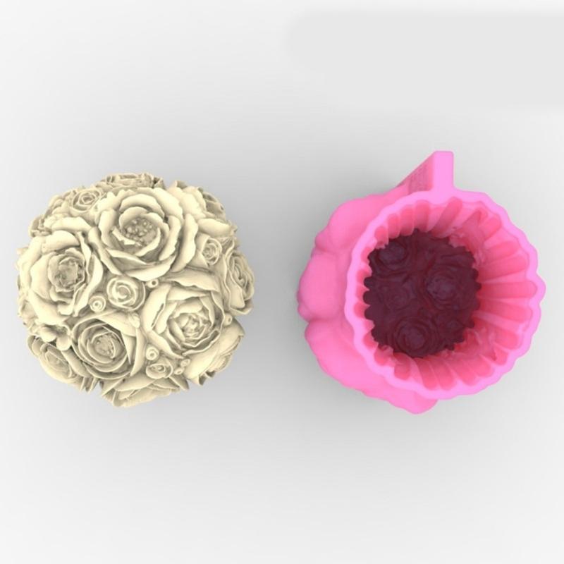 Rose Flower Silicone Molds DIY Crafts Plasters Mold Handmades Scented Candle Mold Table Ornament Mould Easy to Use