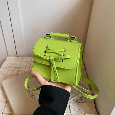 Candy Color Women'S Bag Fashionable Small Square Bag Texture Pu Portable Shoulder Bag Niche Versatile Messenger Bag