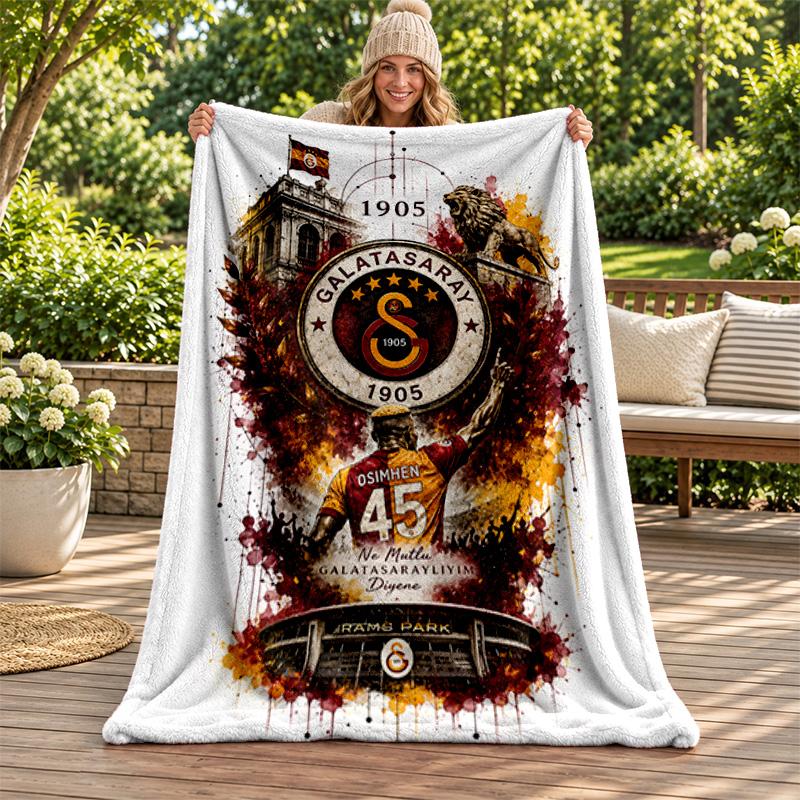 Galatasaray Battaniye Flanel Battaniye Yumuşak Rahat Peluş Atkı Kanepe Yatak İçin Hafif Ev Dekorasyonu Noel için Hediyeler çeşitli tatiller