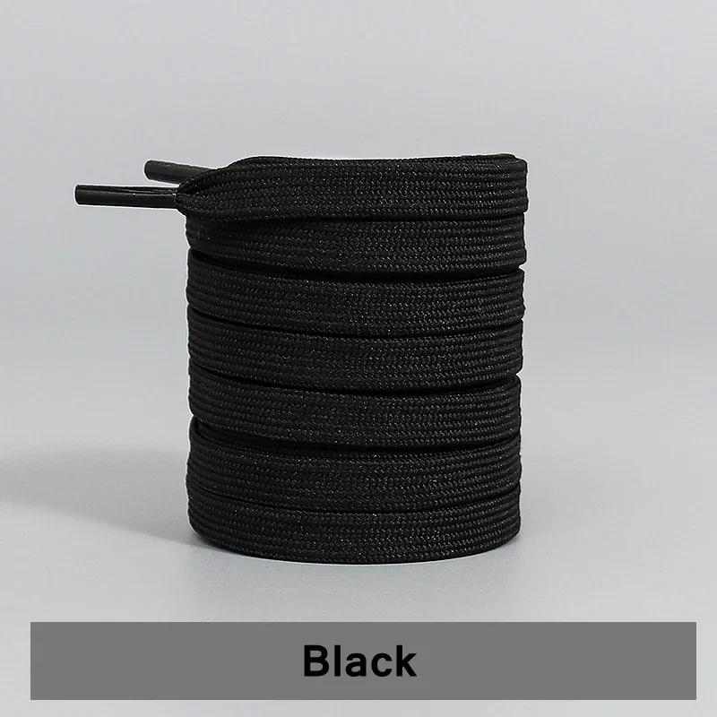 Classic Black/White Shoelaces Flat Double Layer Lace Precision Woven Wear Resistant Anti Corrosion Polyester Laces for All Shoes