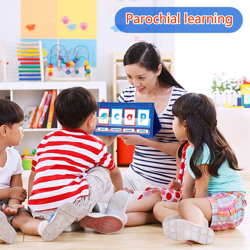 Jucării Educative Montessori Jocuri de Învățare a Ortografiei Cuvintelor Cărți Senzoriale Vizuale cu Alfabetul Set de Buzunar pentru Construcții Jucării pentru Copiii din Parohie