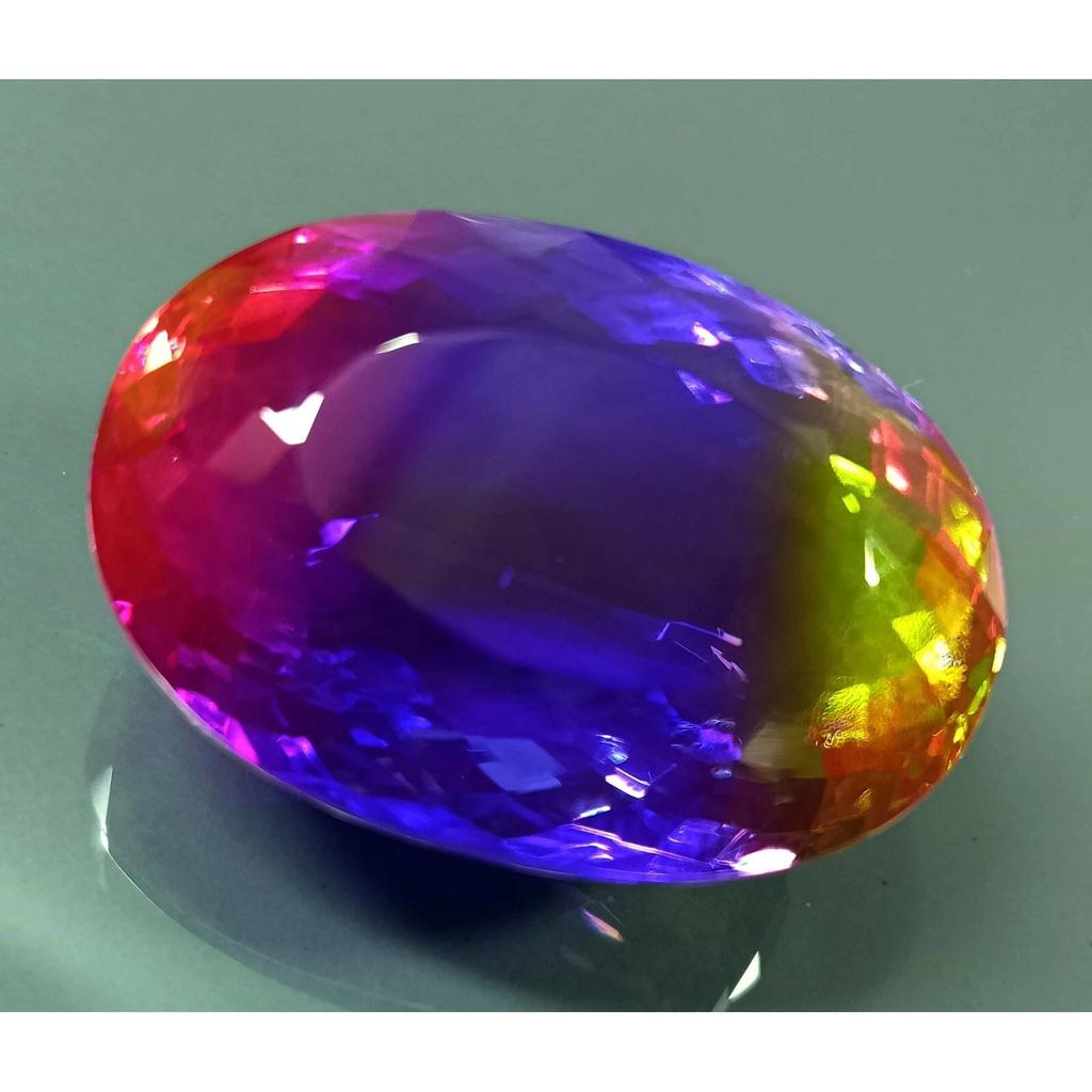 Fabulous Natural Tourmaline Bi-Color 79-80 Ct Oval Cut Certified Loose Gemstone