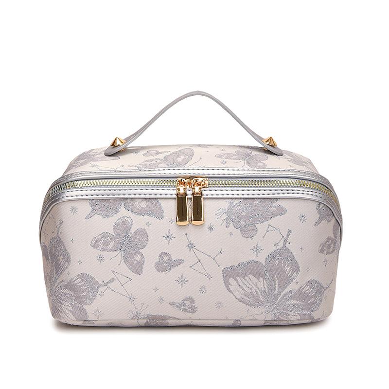 Chinese Style Embroidered Makeup Bag for Women, New Ins Large Capacity Commuting Storage Bag, Home High-end Handheld Wash Bag