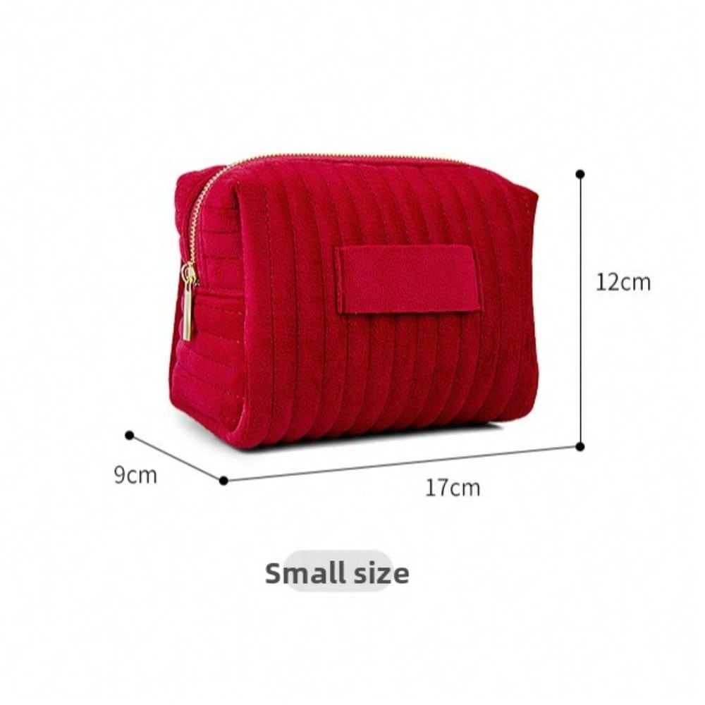 Striped Cosmetic Bag Soft Cosmetic Storage Bag