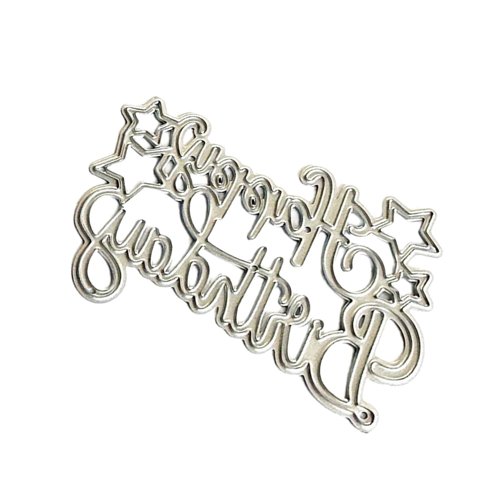 

Happy Birthday Die Cut Stencils Scrapbooking Embossing Tool Carbon Steel Cutting Die for Scrapbooking Card Making Album