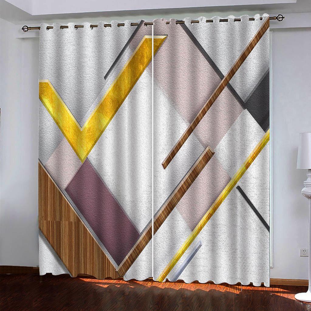 

Curtains For Rooms 3D Scandinavian Geometric Art Patterns Windows Curtains For Living Room Curtain Gift Home Decor 2 Panels W70xH160cmx2&Grommet Top
