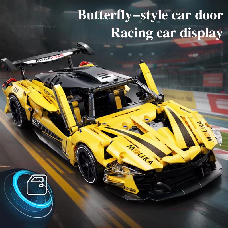 2025 New DIY 1200PCS RS12 Sports Car Building Blocks Set 1:14 Scale Racing Car Model Kit for Kids Adult Racing Vehicle Toy Gifts