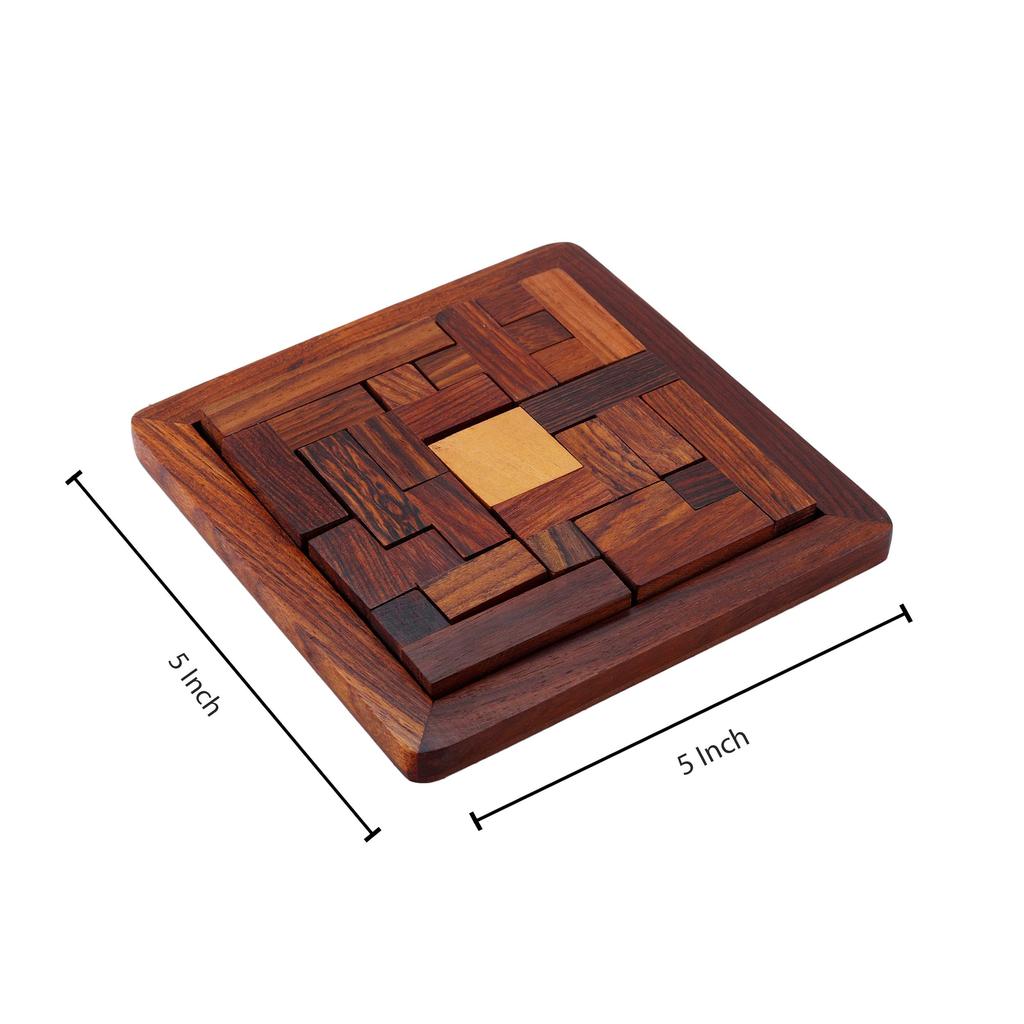 Shriji Crafts Wooden Jigsaw Puzzle Square for Kids Brain Teaser