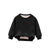 Children's Boys And Girls Fashionable Solid Color Pullover Casual Round Neck Sweatshirt