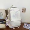 Sweet and cool girl schoolbag high value college style primary and secondary school students letter embroidery backpack men