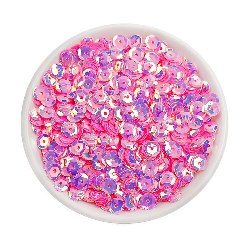 

Круглі вигнуті блискітки ПВХ розміром 6 мм із середнім отвором і шестикутними намистинами для шиття 20g/pack