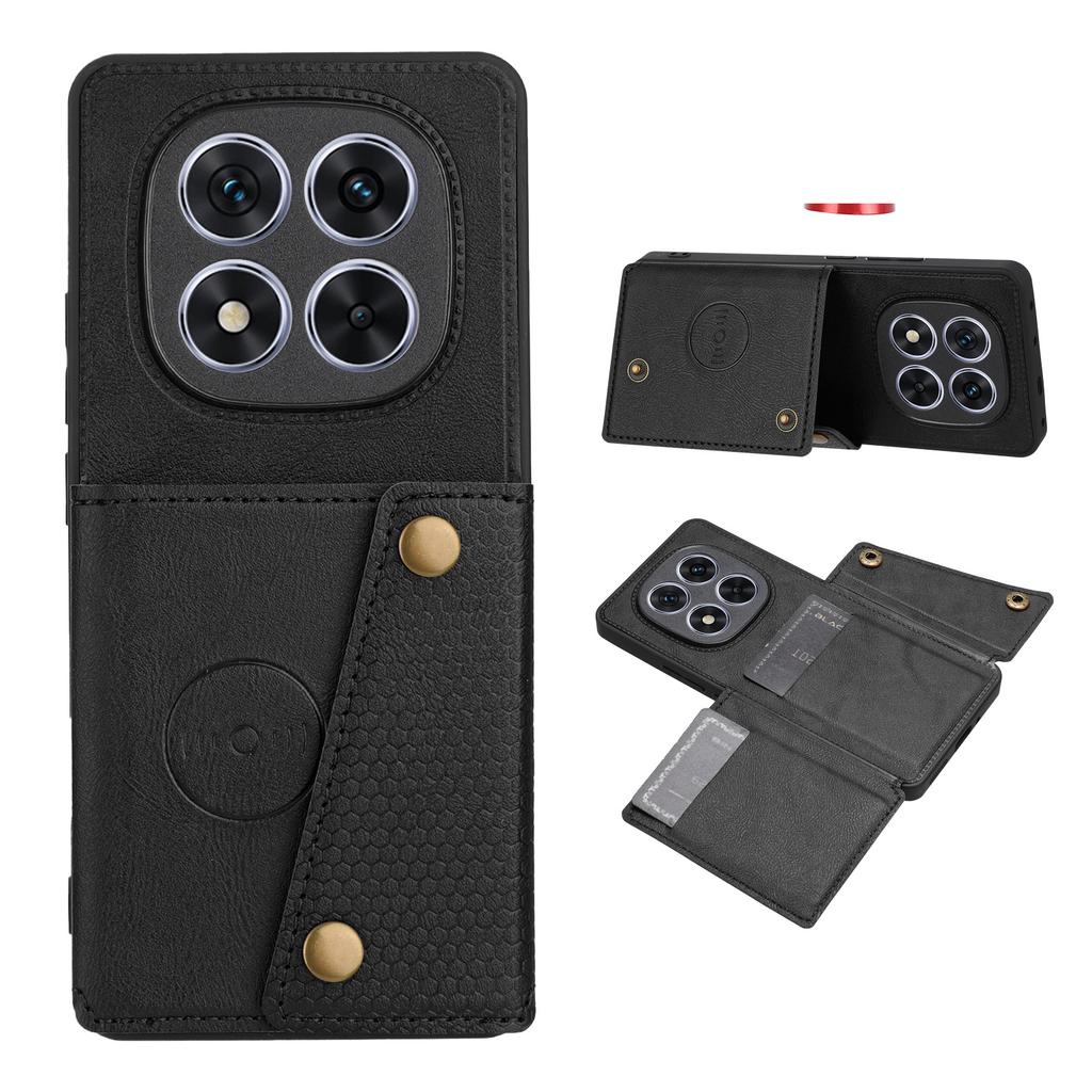 For Xiaomi Poco M8 Pro 5G/Redmi Note 15 Pro+ 5G (Global) Case with Card Slots Kickstand Leather + TPU Phone Cover